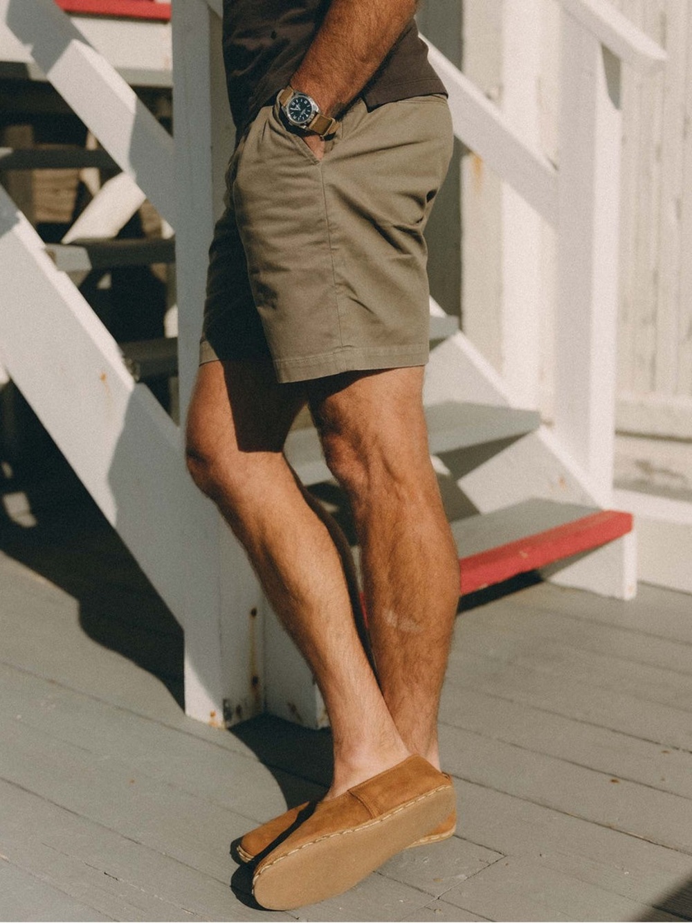 NWT - taylor stitch the foundation organic cotton olive green shorts, Size 38
